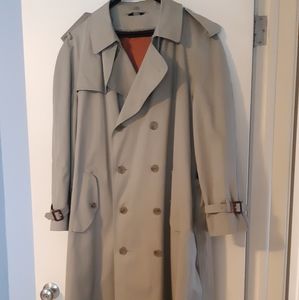 Stafford beige mens trenchcoat w/zip-out liner 42 regular